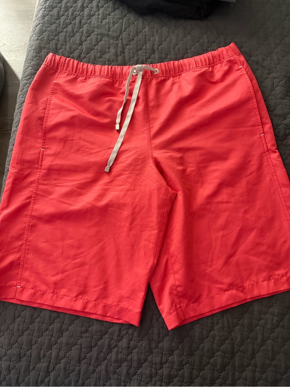 Men's Red Swim Trunks with Drawstring